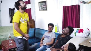 DESI MALLU BHABHI HARDCORE DIFFERENT POSITION OF SEX WITH FOUR LOCAL DESI BOYS WHEN SHE WAS ALONE AT HOME ( gangbang )