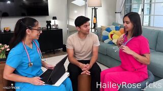 Hailey Rose, Madison Wilde - Two Hot Nurses Cum Over For A Physical