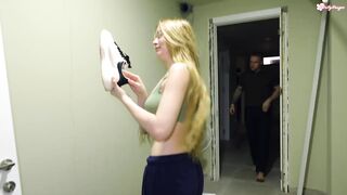 Oh, my God! My Neighbor with a Huge Dick Ties me Up and Fucks Me Hard in a Dirty Basement and Cum in My Wet Pussy!