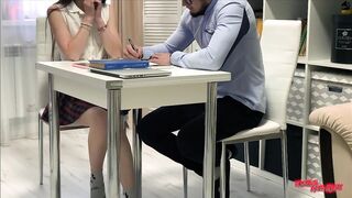 Teacher fucks me in my virgin pussy after class