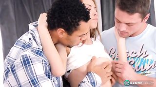 Tiny Babe Camila Gets DP'd by Two Giant Cocks