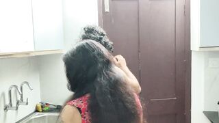 Wife and husband first time sex and it happens in kitchen and sofa sex while no one in home