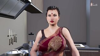 My Friend's Hot Stepmom Has Rough Sex with Me in the Bathroom