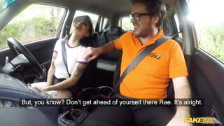Fake Driving School - Petite Japanese babe gets a rough sex ride in a car