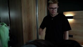 Step Mom and Step Sister Share Bed with Step Son in Wild Hotel Fuck