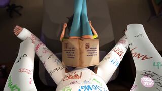 3DGSPOT - Horny Brunette Deepthroats And Fucks A Man's Big Cock In Plaster! 3D CARTOON PORN!
