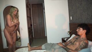 Stepson plays a prank on his busty stepmother and ends up fulfilling her fantasy