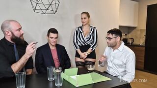 Secretary slut goes Wet, Jennifer Mendez BACK with DP, DVP 3 times pee & cum in mouth