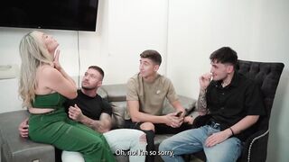 Boy shares his girlfriend with his two friends for Christmas Tatiana Álvarez MILF with huge tits