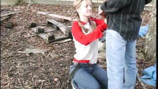blonde 19 years girl blowjob outdoor