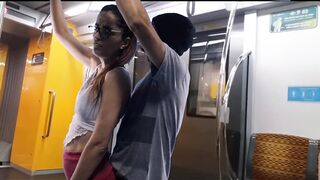 Stranger rubs against student on train