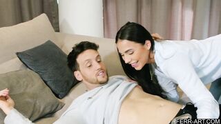 Photographer strips for model to cheer him up
