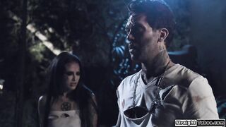 Her dead friends emerge out of the grave