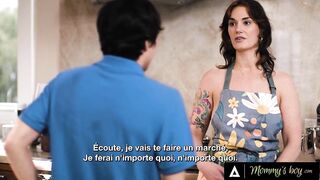 MOMMY'S BOY - MILF Siri Dahl Caught Naked In The Kitchen! Stepson Banged Her Hard! FRENCH SUBTITLES