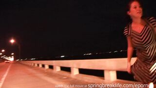 Naked On A Bridge With Big Boobs