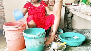Desi Mommy By Boy In Bathroom